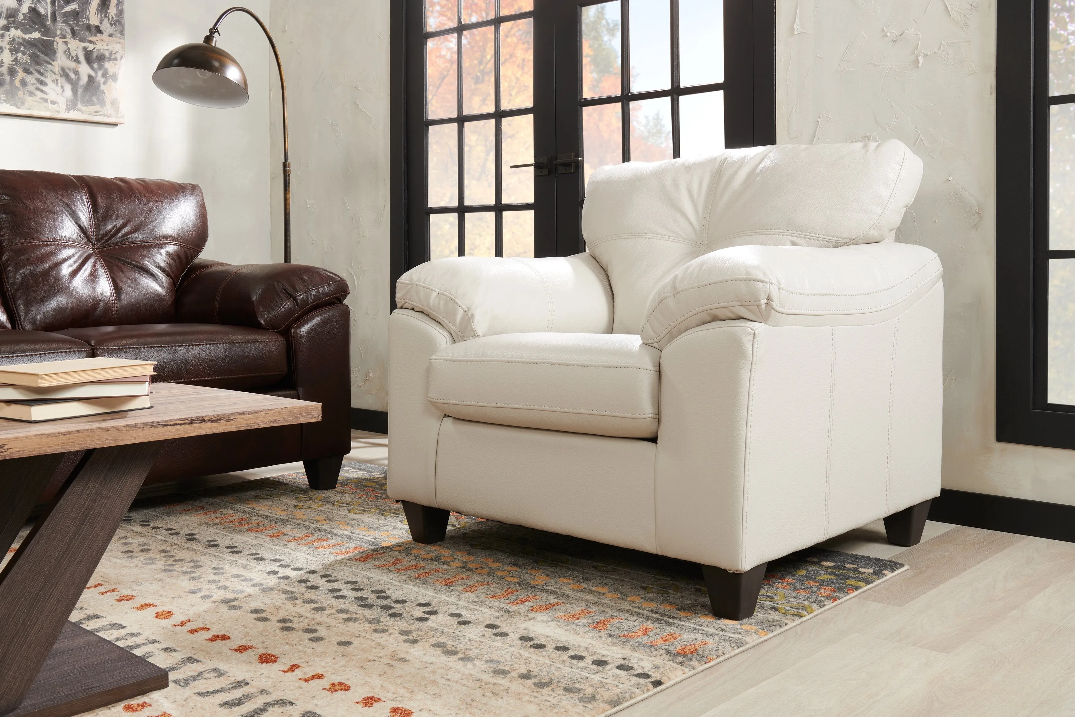 Irene Leath-Aire Chair - Beige