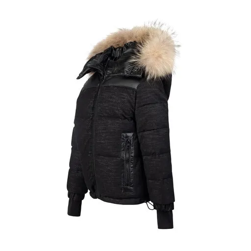 Manteau Black Print Reversible Coat