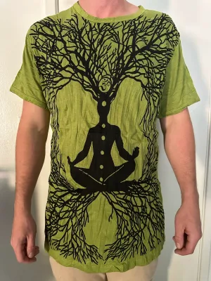 Men's Printed Meditation Tree T-Shirt