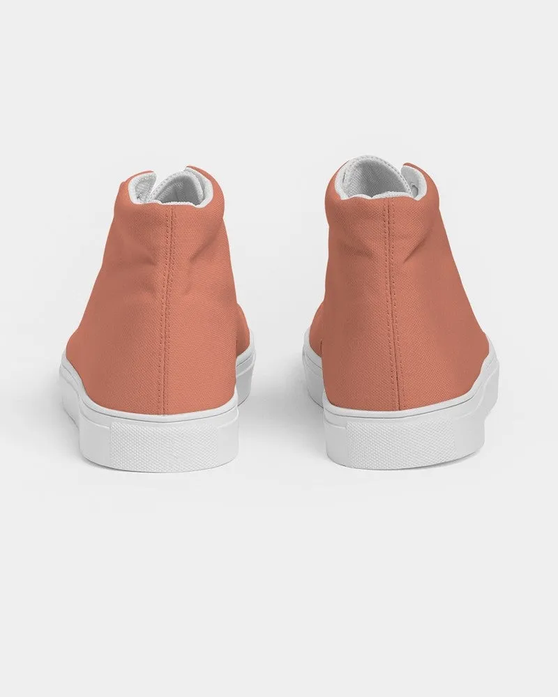 Pastel Red Men's High-top Canvas Sneakers | Men's | Bright Pastel Red | C0M60Y60K0