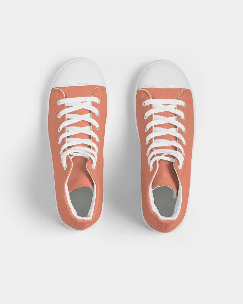 Pastel Red Men's High-top Canvas Sneakers | Men's | Bright Pastel Red | C0M60Y60K0