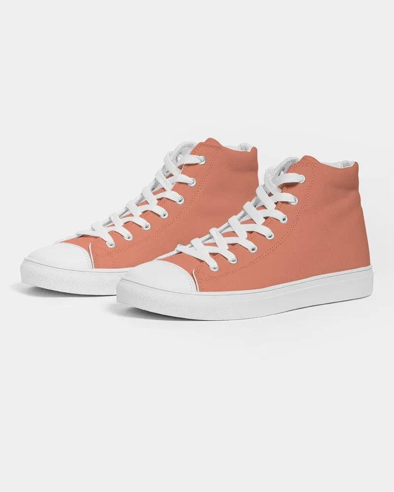 Pastel Red Men's High-top Canvas Sneakers | Men's | Bright Pastel Red | C0M60Y60K0