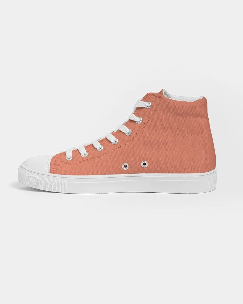 Pastel Red Men's High-top Canvas Sneakers | Men's | Bright Pastel Red | C0M60Y60K0