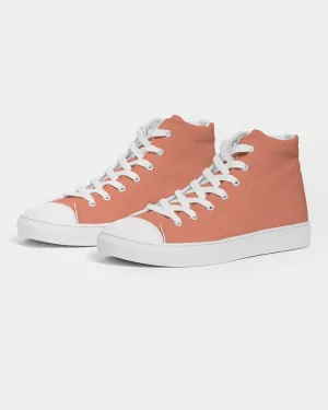 Pastel Red Men's High-top Canvas Sneakers | Men's | Bright Pastel Red | C0M60Y60K0