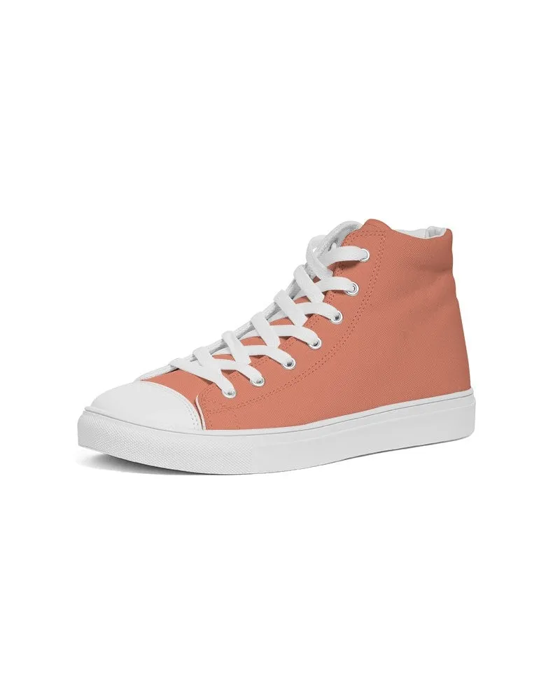 Pastel Red Men's High-top Canvas Sneakers | Men's | Bright Pastel Red | C0M60Y60K0