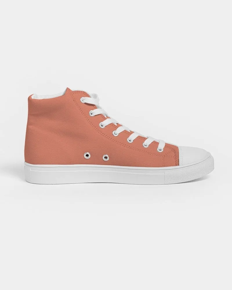 Pastel Red Men's High-top Canvas Sneakers | Men's | Bright Pastel Red | C0M60Y60K0