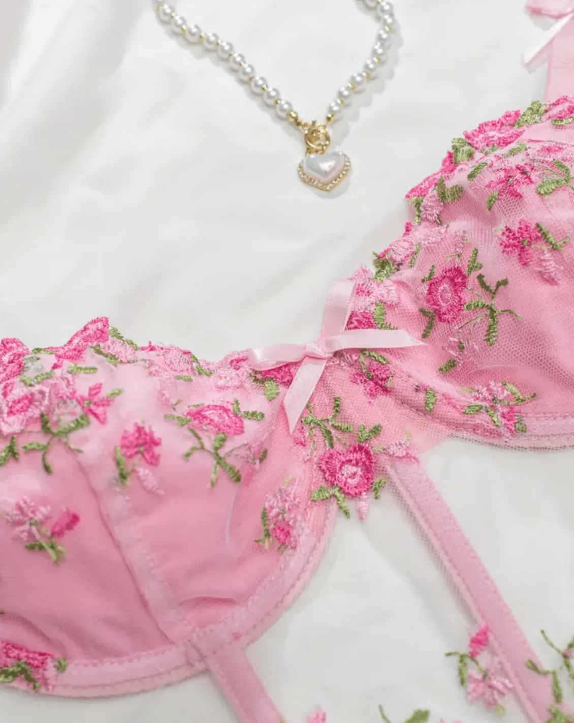 Pink Floral Bralette Top