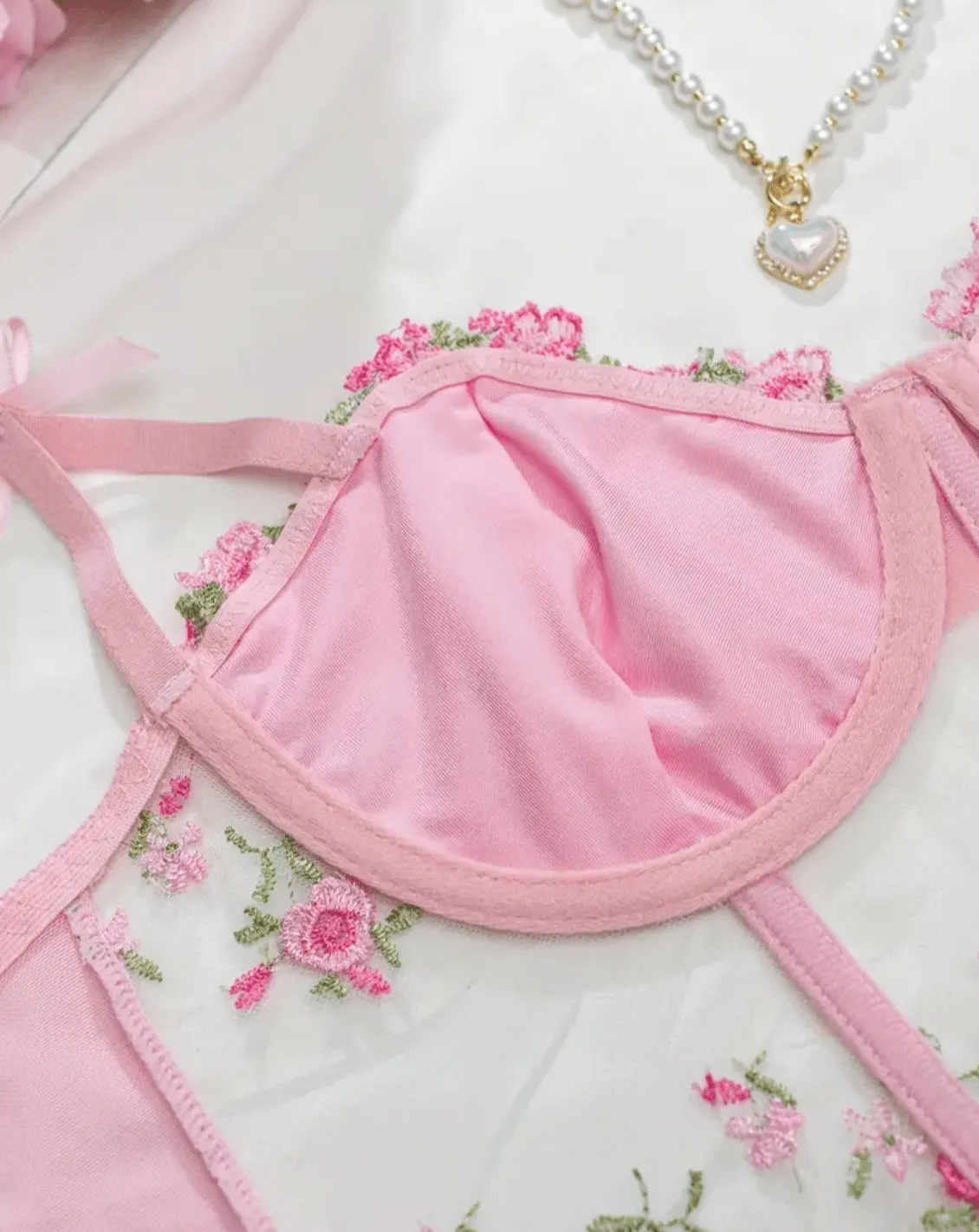 Pink Floral Bralette Top