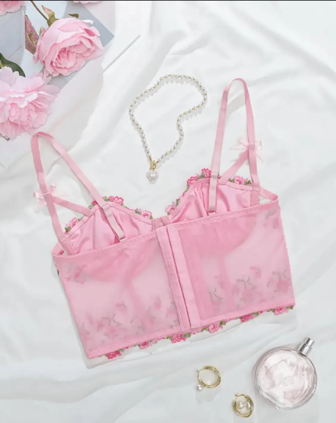 Pink Floral Bralette Top
