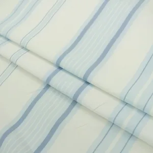 Printed Lining Design-27 Light Blue Stripes in White