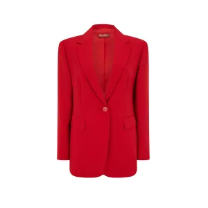 Red Caraibi Tailored Wool Crepe Jacket