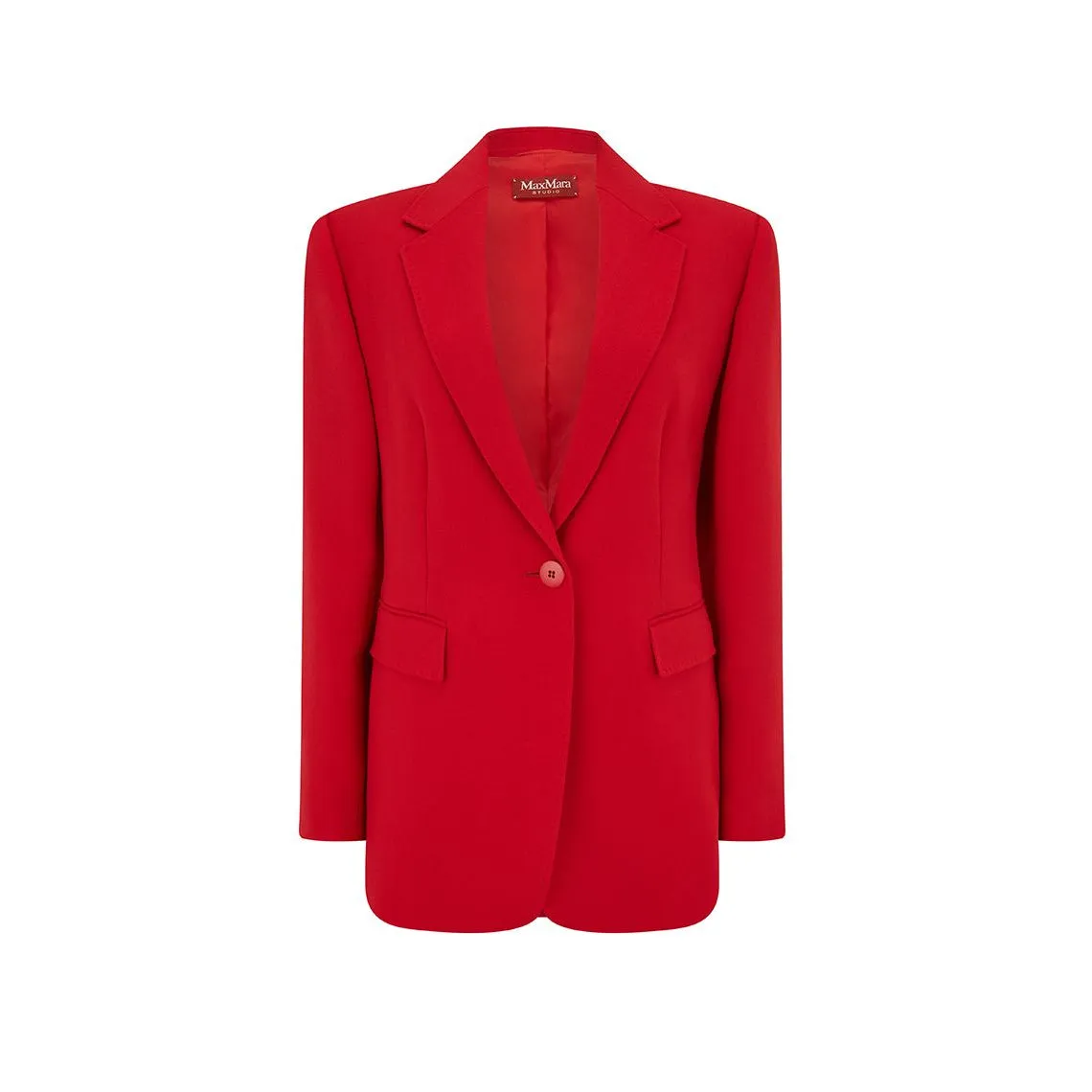 Red Caraibi Tailored Wool Crepe Jacket