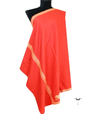red tilla embroidery pashmina shawl 8612
