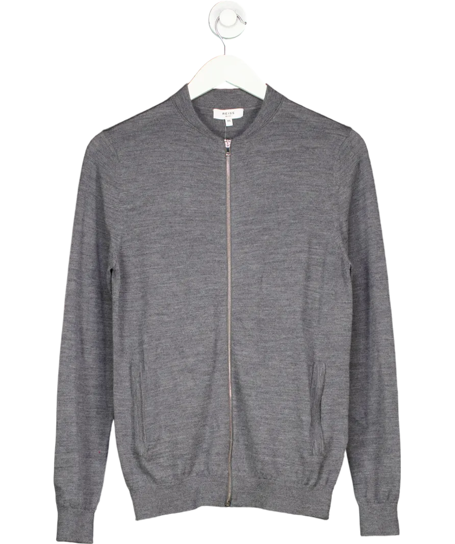 REISS Aiden Merino Wool Zip Through Top UK XS