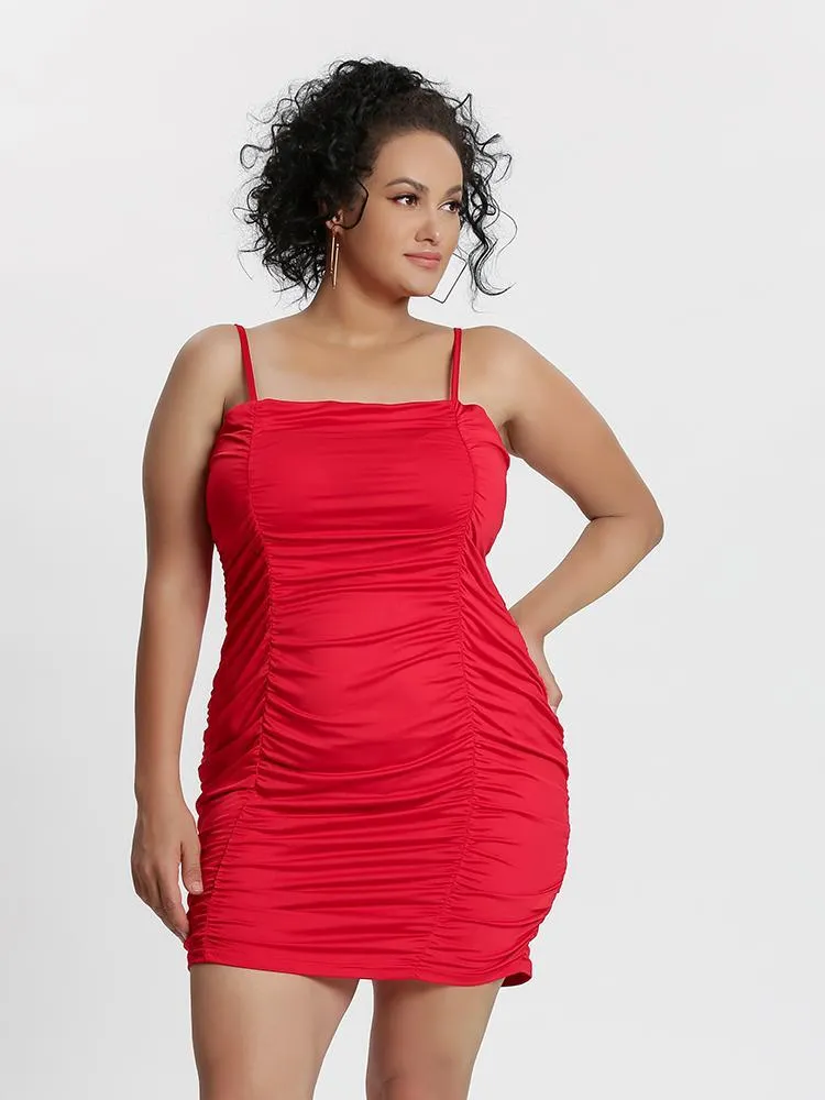 Ruched Midi Cami Dress