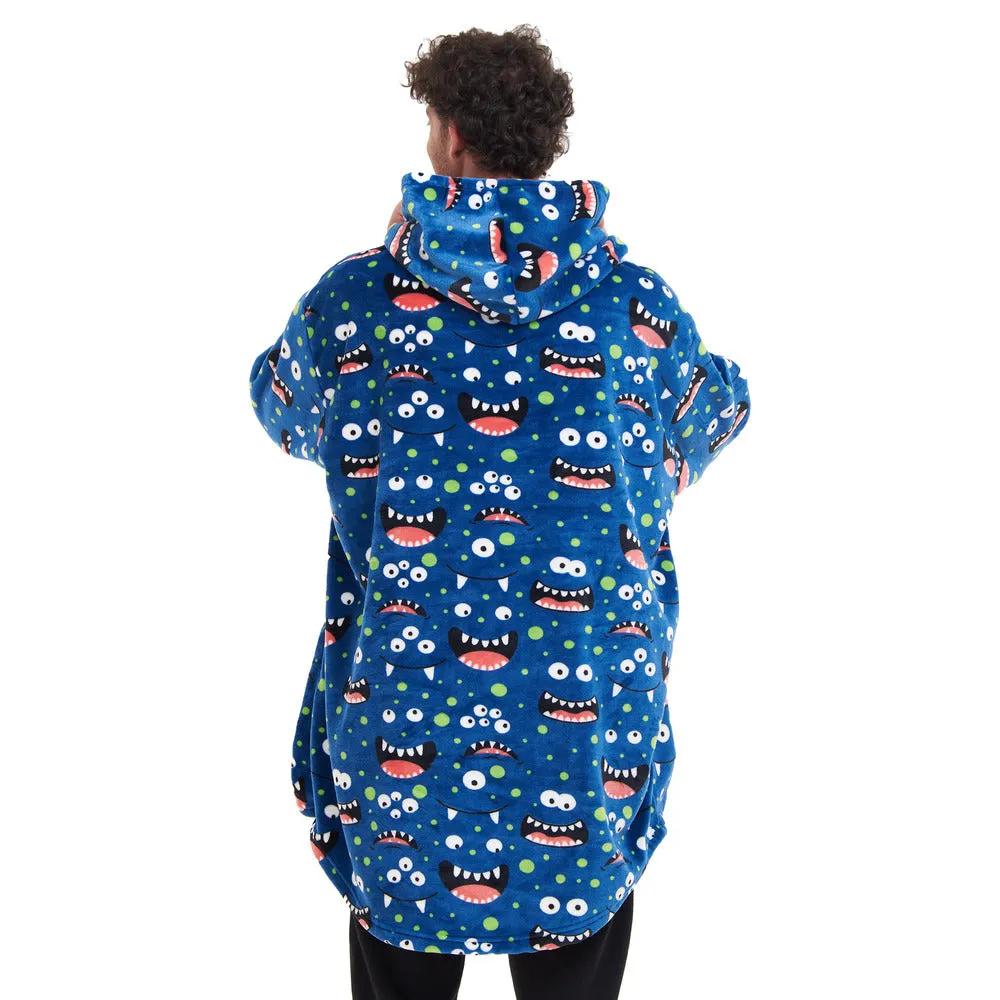 Snuggs Blanket Hoodie Blue monster