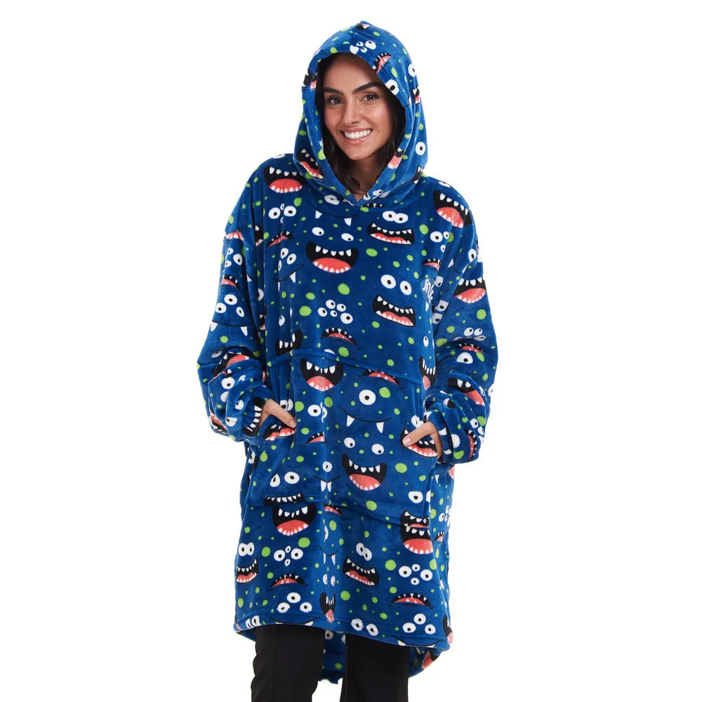 Snuggs Blanket Hoodie Blue monster