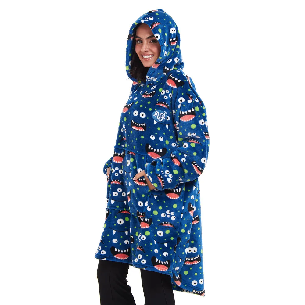 Snuggs Blanket Hoodie Blue monster