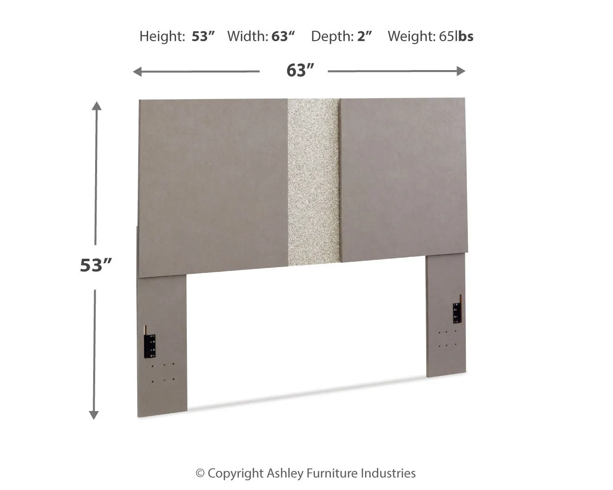 Surancha Queen/Full Panel Headboard with Mirrored Dresser and Nightstand in Gray
