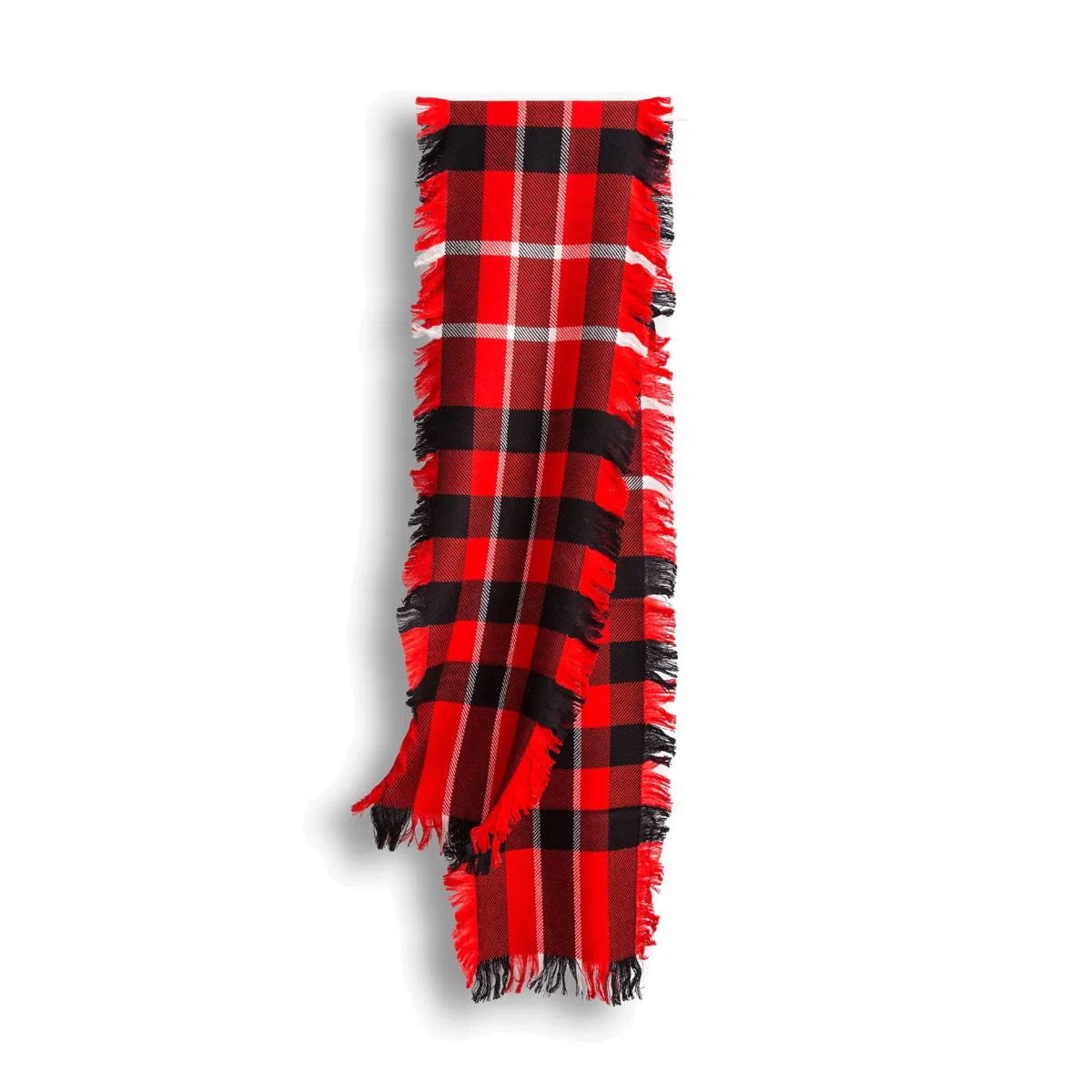 Ugg Fringed Check Wool Scarf Red and Check