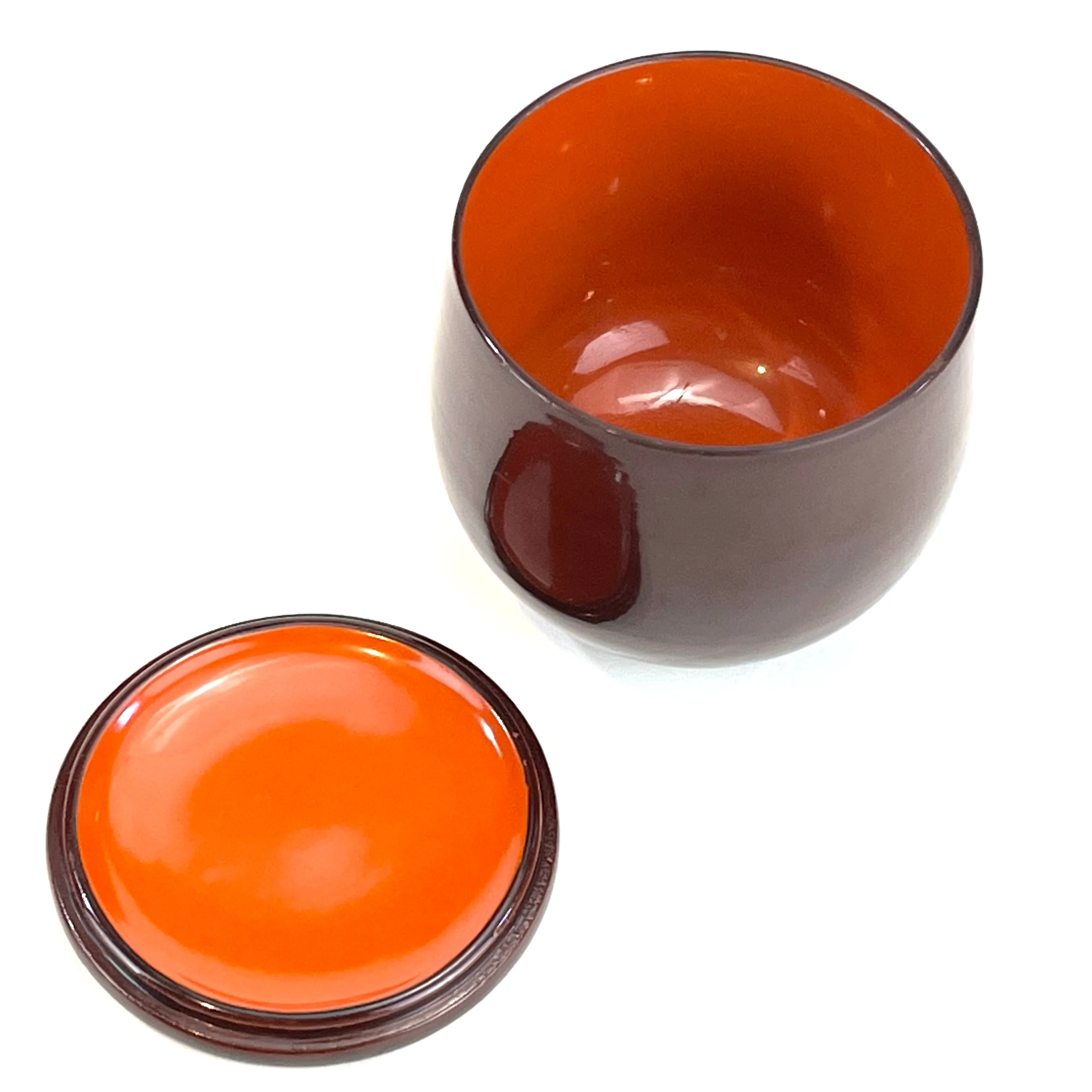 Vintage Japanese Kinrinji Natsume Tea Caddy Tea Ceremony 4” Red Intireor